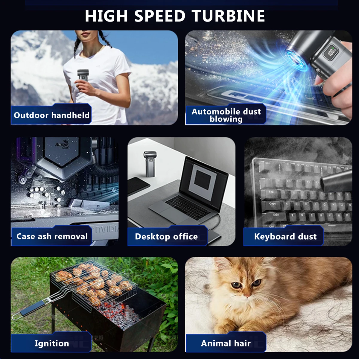 توربو مروحة جت توربو منفاخ نفاث فرش مكنسة كهربائية منفاخ للكمبيوتر/لوحة المفاتيح/المنزل/السيارة تنظيف منفضة الهواء منفاخ شحن USB #6