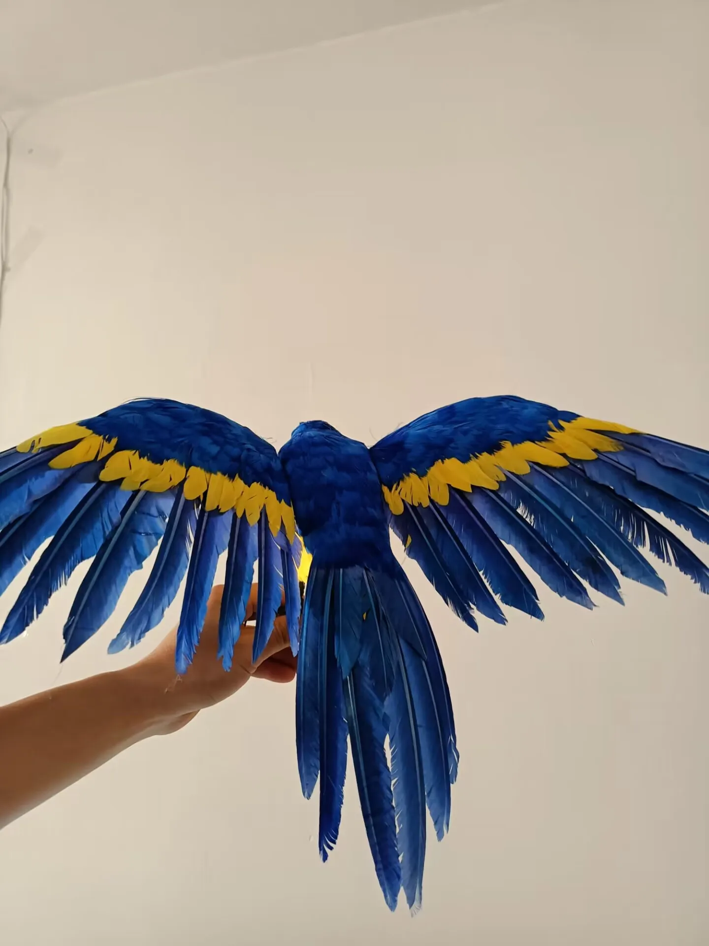 big blue&yellow simulation foam and feathers parrot model toy gift about 42x60cm h2729