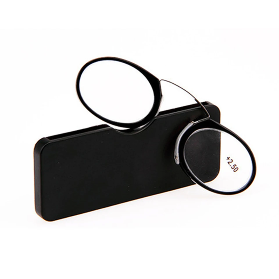NONOR TR Clip Nose Bridge Mini-Lesebrille 1,0 bis 3,5 Tragbare Presbyopie-Brille mit Etui
