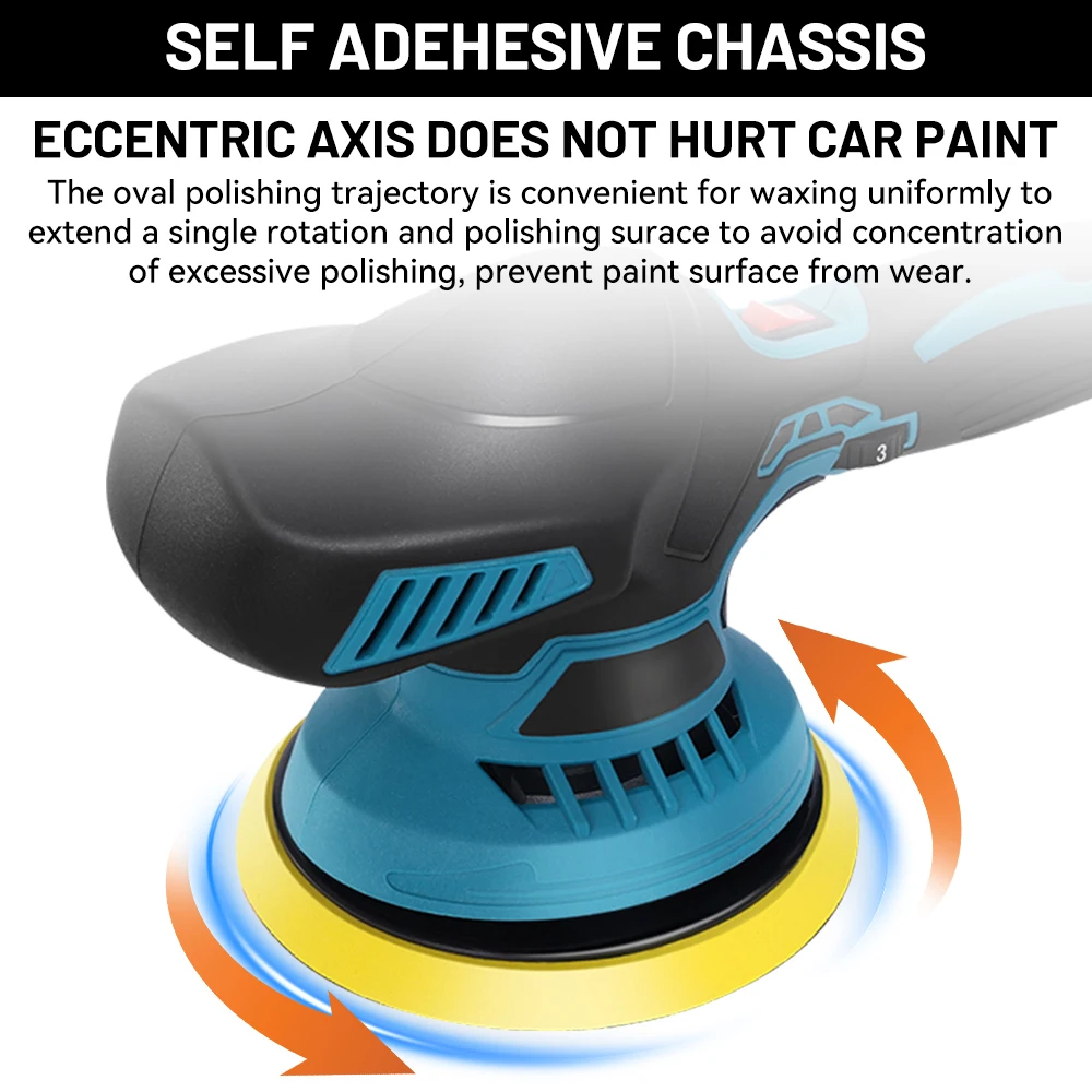 6 التروس سيارة كهربائية الملمع اللاسلكية 70000 دورة في الدقيقة تلميع السيارات الصبح آلة تلميع أداة تلميع كهربائية لبطارية ماكيتا 18 فولت #5
