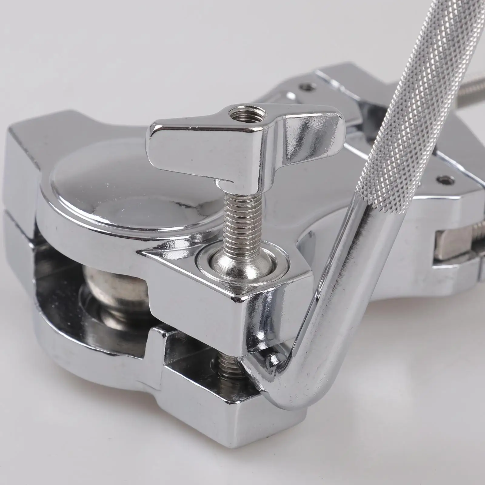 Silver Drum Clamp with Long Extension Rod for Secure Tom Holder Drum Rack Accessory