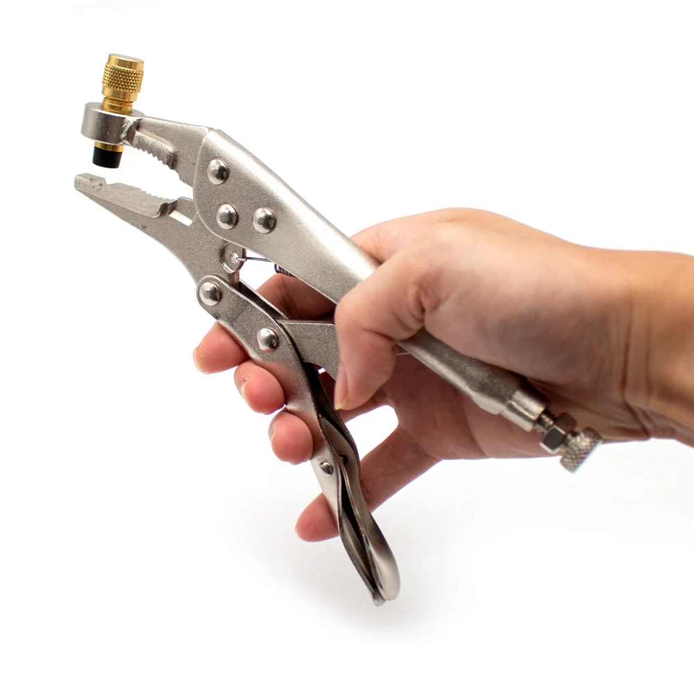 CH-308 Refrigerant Recovery Pliers Steel Locking Pliers Air Conditioning Copper Pipe Repair Clamp Hand Tool 1/4\