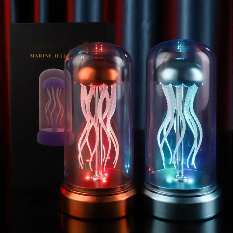 Dancing Jellyfish Lamp RGB Gradient Jellyfish Bedside Lamp Mood Light with Music Novelty Desk Lamp for Bedrooms Living Room