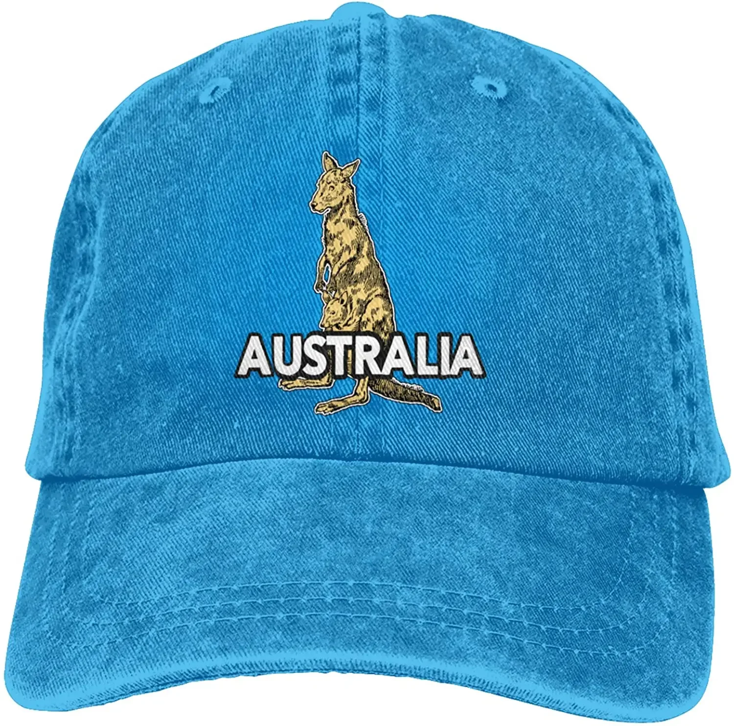 Denim Cap Australian Kangaroo Baseball Dad Capss Classic Adjustable Casual Sports for Men Women Hat