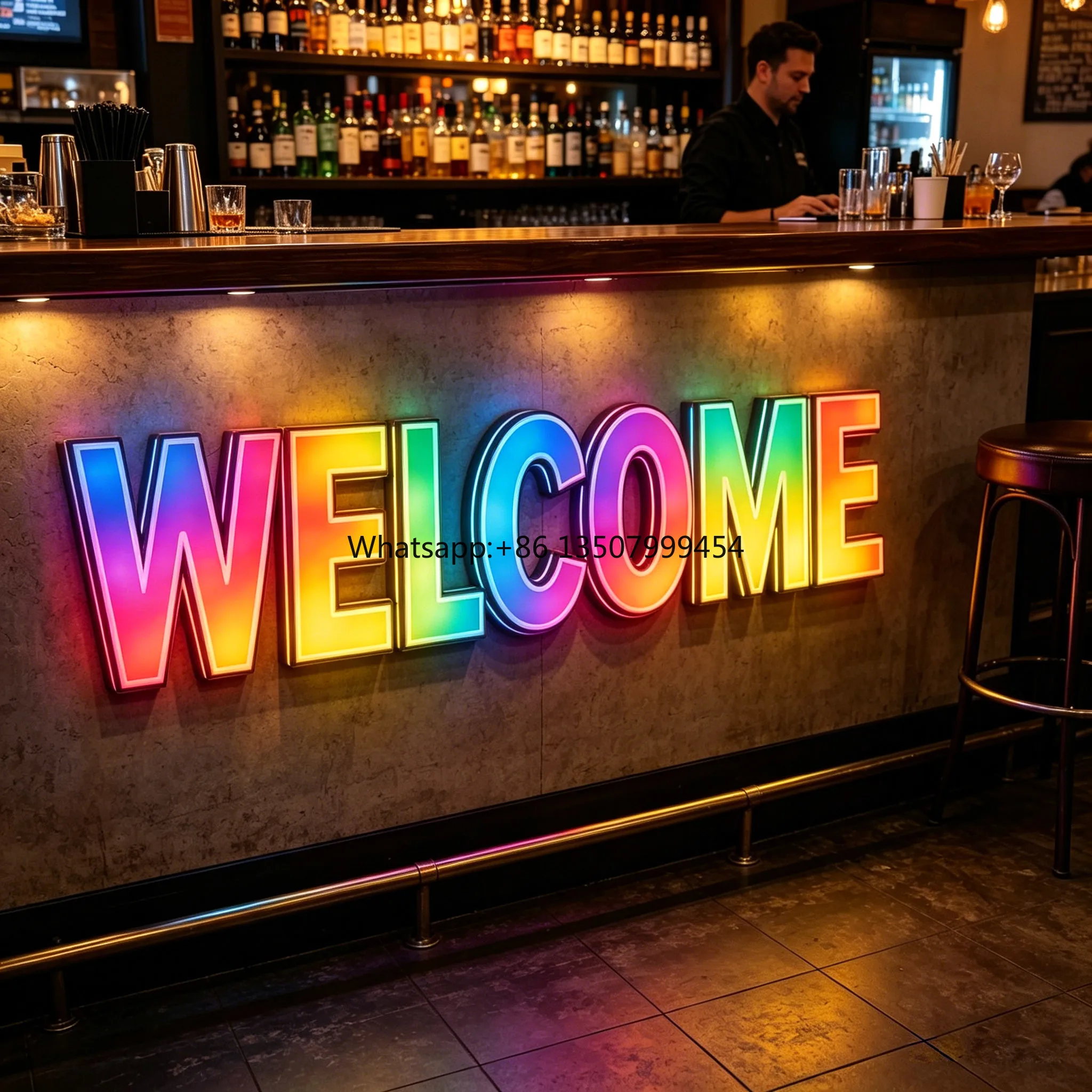 

No MOQ 3D Colorful RGB Letters Custom Inside the Room RGB Letters Programmable Sign with Remote Control for Wall Decoration