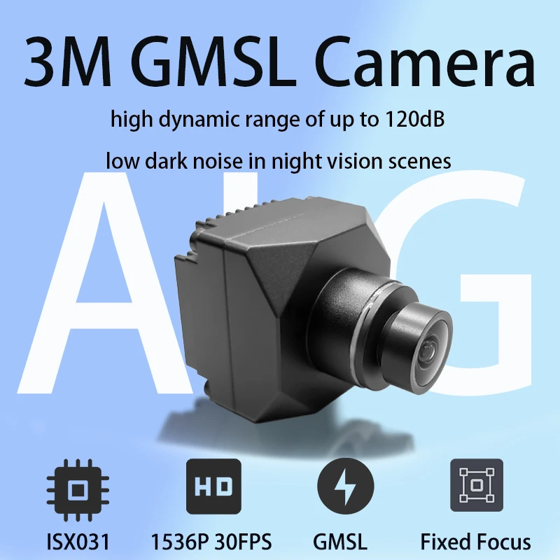 ALG 3 Megapixel Automotive ADAS Camera，ISX031，HD，Waterproof，GMSL，Fixed Focus，1920x1536