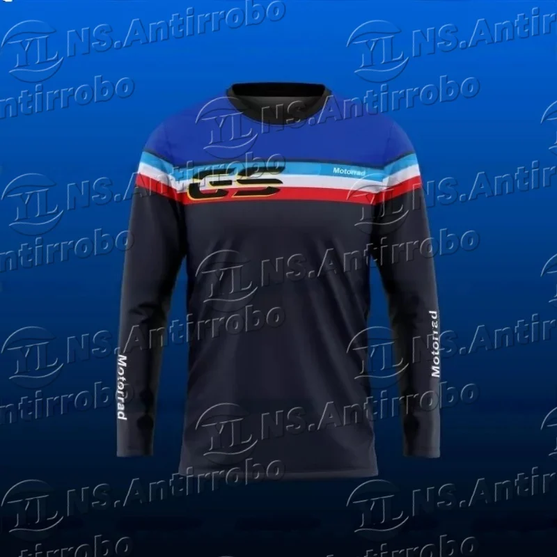 

Длинная футболка для BMW Motorrad R1250GS/R1200GS/F850GS, туристические трикотажные изделия для гонок на мотоциклах, темно-синие, не выцветающие, с защитой от УФ-лучей