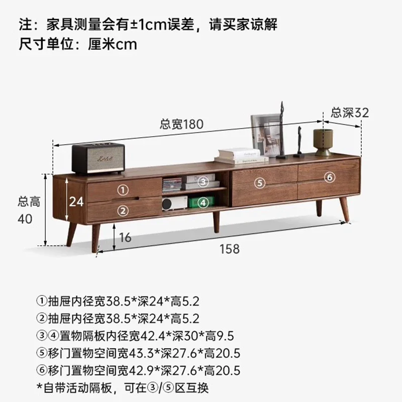 Wood Luxury Living Room Tv Cabinet Stand Supports Tv Cabinet Media Console Muebles Para El Hogar Mid Century Modern Furniture image 6