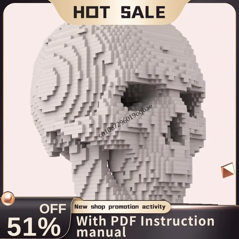 New 4876Pcs Hot Selling Creativity Series Moc Sculpture Skull Model Diy Creative Ideas Kid Toys Birthday Gifts Custom Puzzles