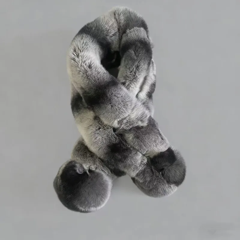 

Korean Style Snood with Fur Balls - Genuine Mink Rabbit Fur Neck Warmer for Women - Extra Thick & Plush Winter Warm Scarf