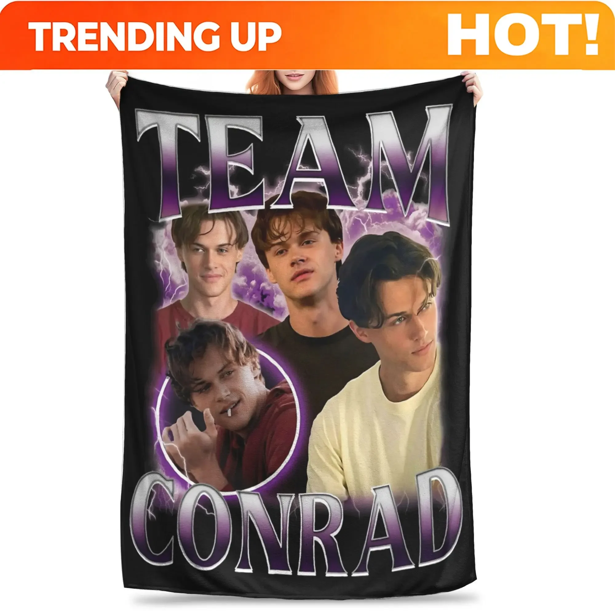 Custom Conrad Fisher Bootleg Team Conrad Blankets Coral Fleece Plush Spring/Autumn Super Warm Throw Blanket For Sofa Outdoor Qui