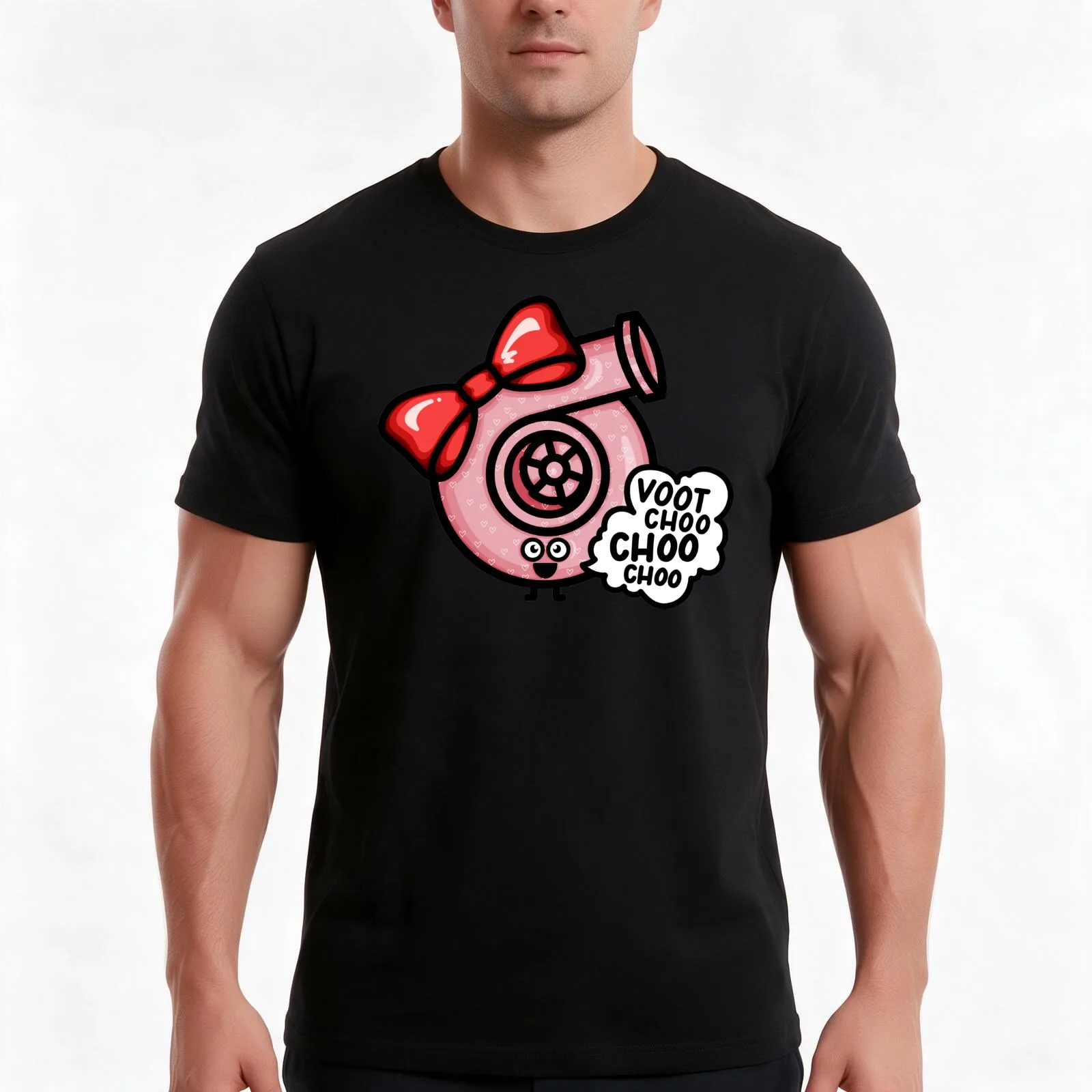 What Does The Cutest (Heart) Turbo say - Red Bow T-Shirt Summer Casual Cotton Tee Oversized Streetwear Tops Unisex Men Women