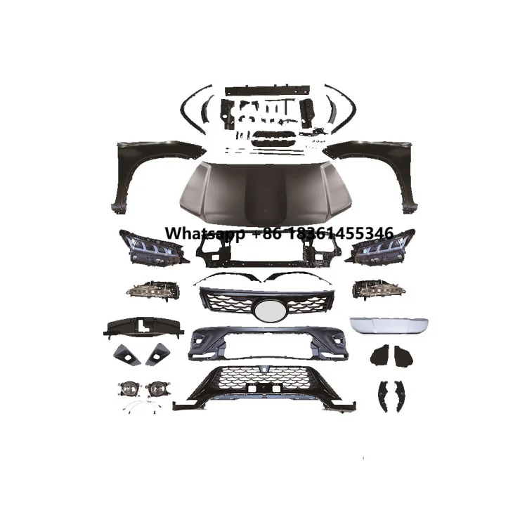 

High Quality Vigo 2012-2015 Upgrade 2021 Style Bodykit Bumper Hood Grille Fender Headlight Body Kit For Hilux Vigo To Fortu