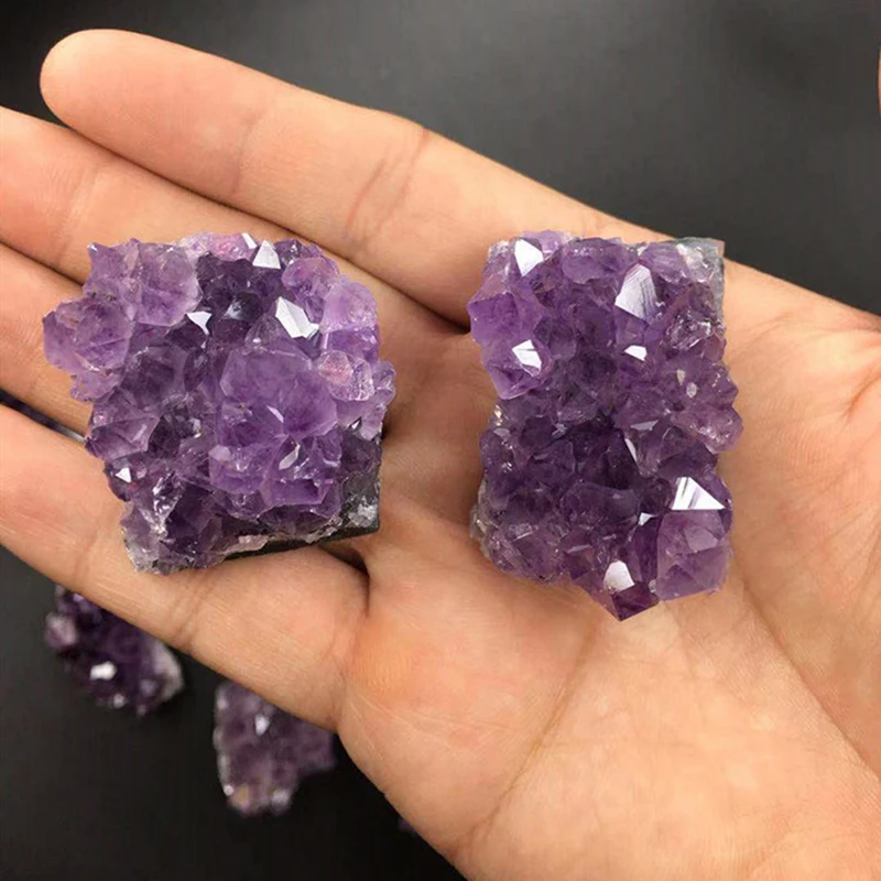 Natural Amethyst Cluster Quartz Crystal Mineral Specimen Healing Stone Rough Ore