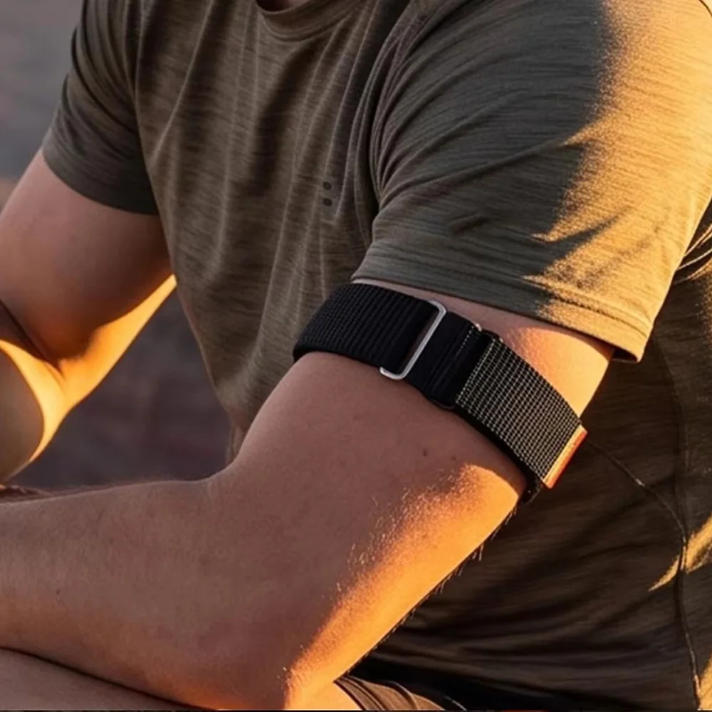Nylon loop ArmBand For Google Fitbit Air Bicep Sport Strap Arm/Ankle Fitness Tracker Bracelet Metal Case For Fitbit Air ArmBands