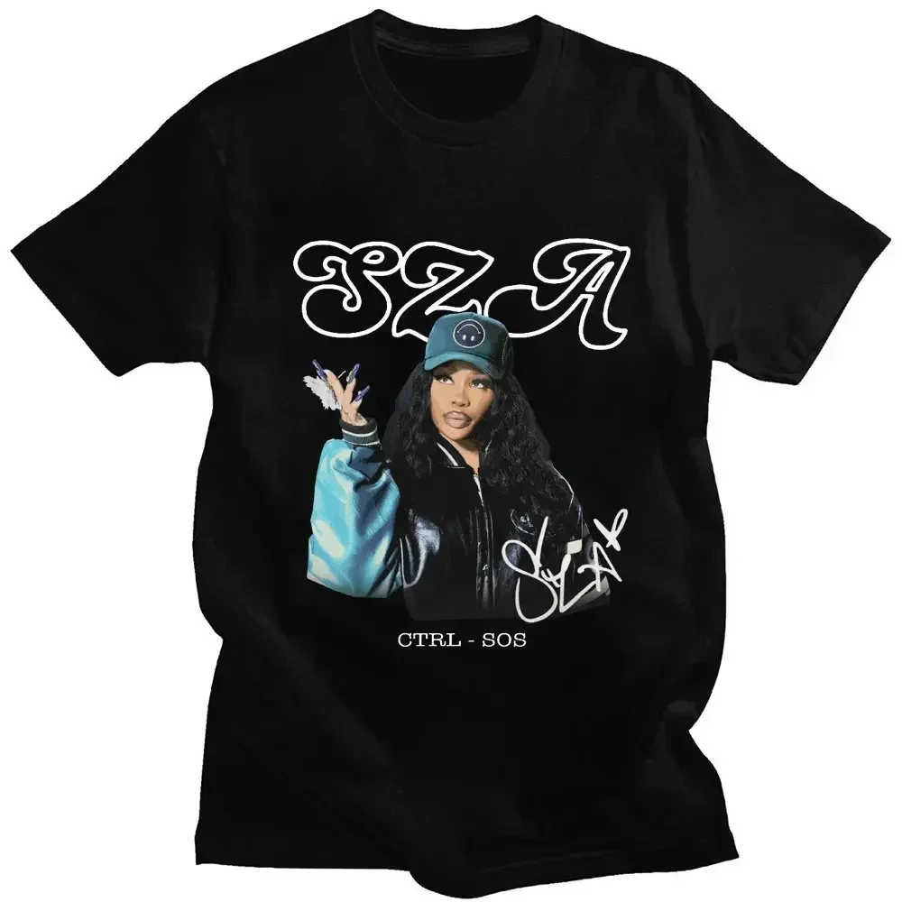 Female Top Rapper SZA CTRL X SOS Album Print Vintage Punk Hip Hop fashion man Hot Sale New Arrival Crewneck Harajuku T-Shirt