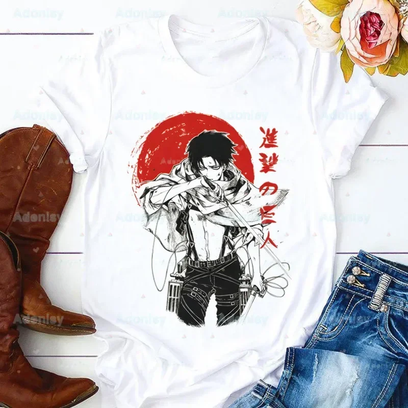 Aanval Op Titan Zomer Shirt Grafische T-shirt Vrouwen Shingeki geen Kyojin Anime Allen Tops O-hals Tees Grappige Meisjes T-shirt