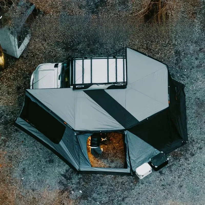 Hot-Selling 4X4 0 Camping SUV Roof Side , Hard Tent 0 Degree Awning With Wall