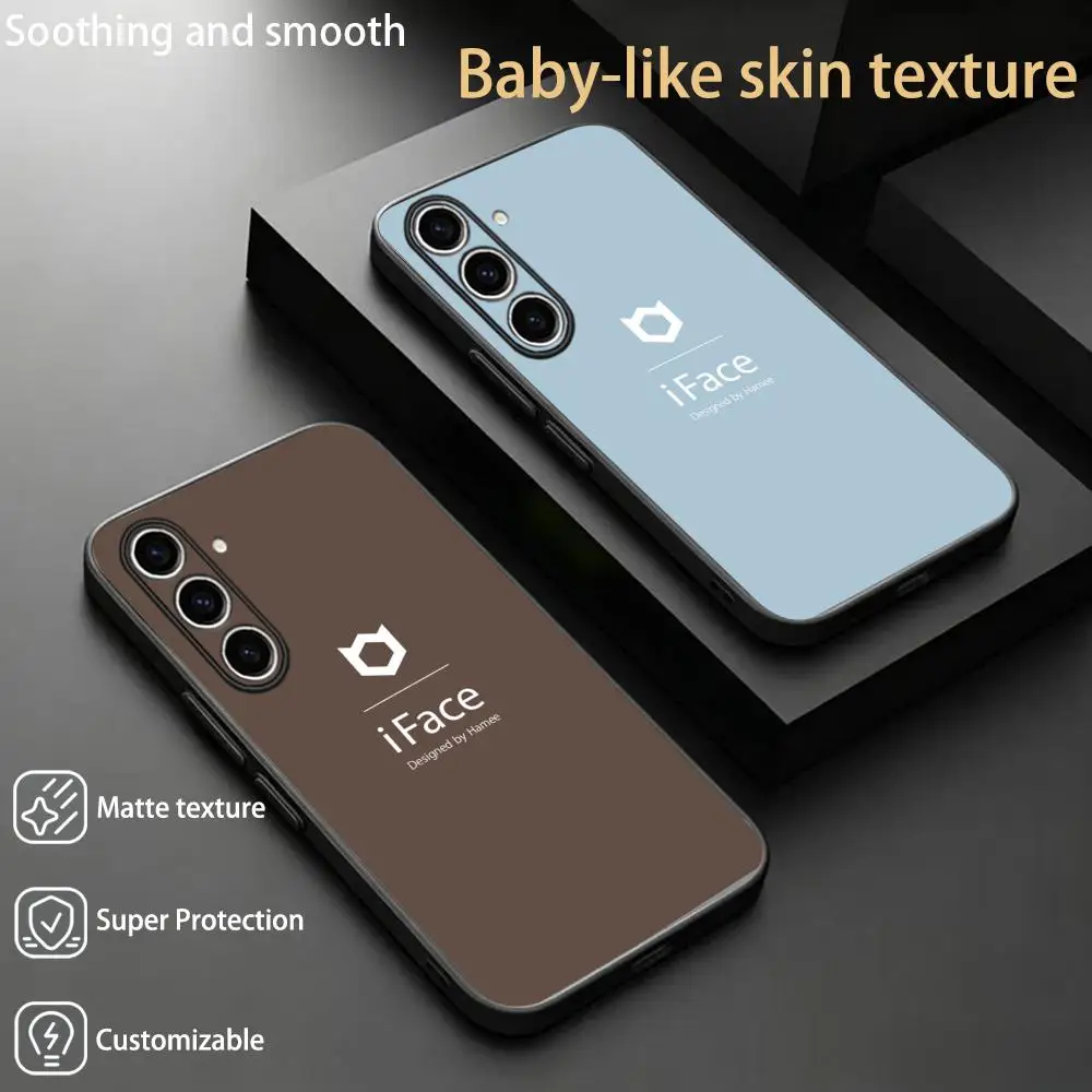Cute Fashion logo i-iFaceS design  Phone Case For Samsung Galaxy S26 S25 S24 S23 S22 S21 Plus Ultra Fold A Soft Black