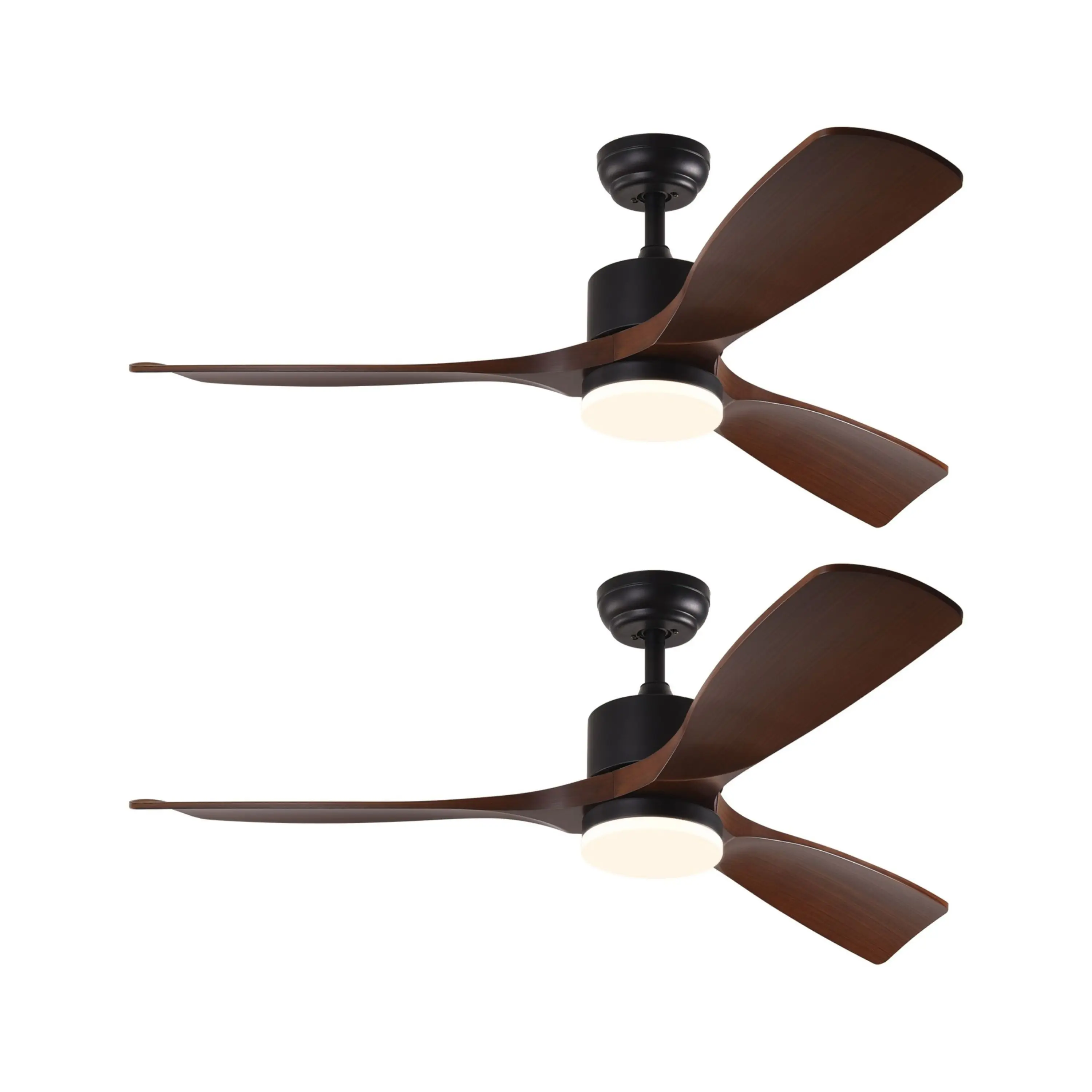 52 Inch Downrod Ceiling Fans with Lights and Remote Control, 3 Blades LED Lights Smart Ceiling Fans for Bedroom, Living Room