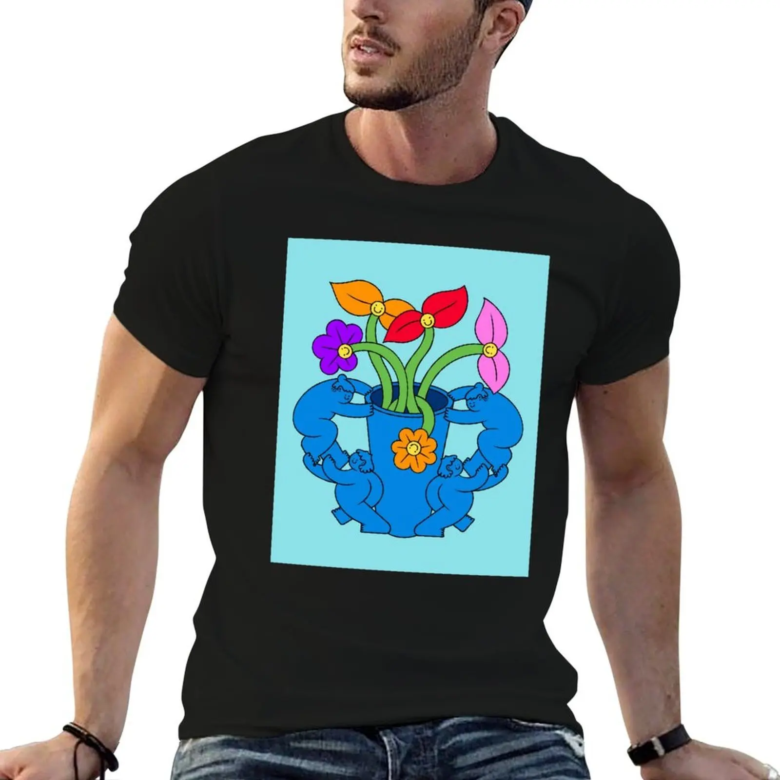 

man man Roses T-Shirt anime t shirts t arrangement for t shirts oversize graphic shirts Vase graphic