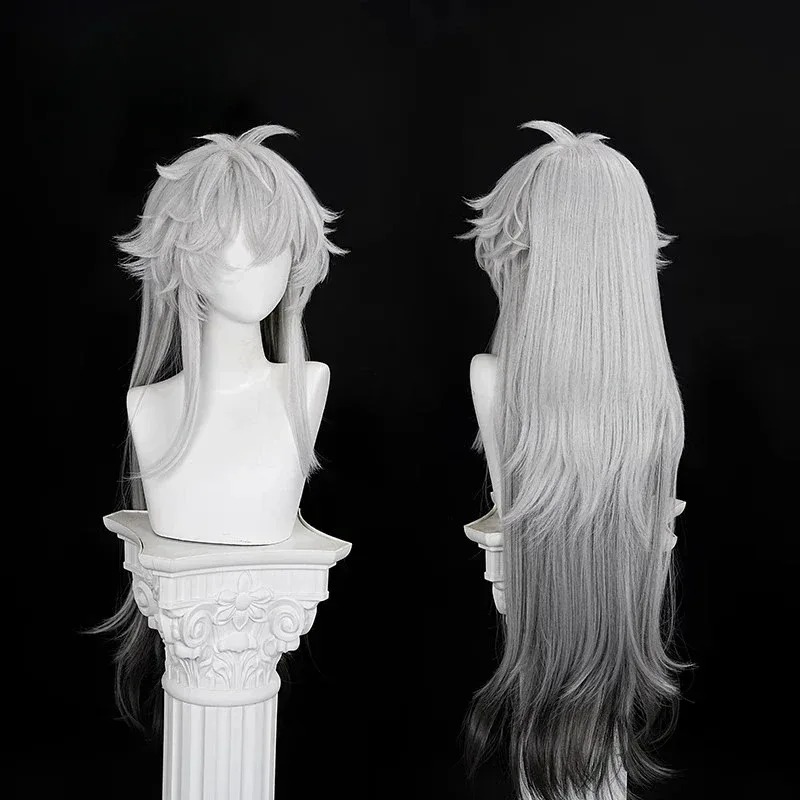 Lappland The Decadenza Cosplay Wig Arknights Gray White Gradient Long Hair Ear HairpinsTail Halloween Party Women Girls Props
