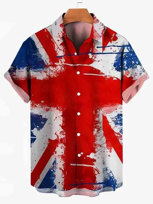

3D Printed ort Sve Cardigan Men's Floral Print Loose Fit Polyester Fiber Summer Thin Sle Casual irt Button Closure