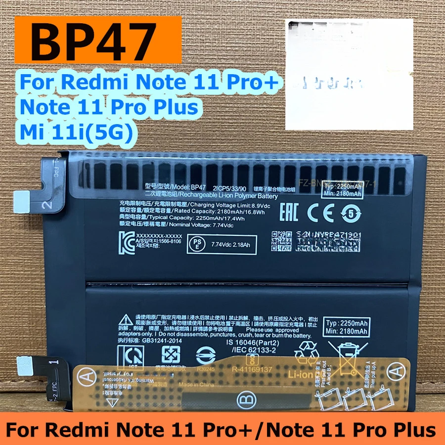 For Xiaomi Mi 11i 5G Mi11i Redmi Note 11 Pro+ Note11pro Plus Note 11Pro Plus Batteries BP47 4500mAh Phone Battery