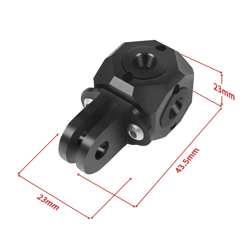 Адаптер из сплава алюминия для Gopro, переходник с 1/4 на 3/8 отверстия для штатива, базовое крепление для Go Pro Hero 10 9 DJI Osmo Action 2