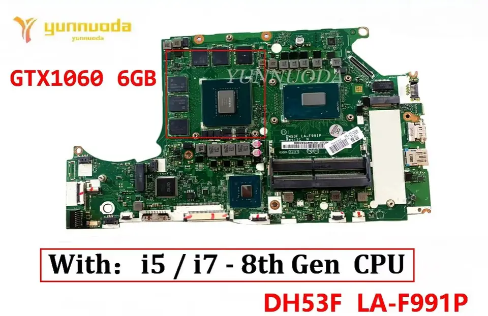 DH53F LA-F991P For Acer AN515-52 Laptop motherboard with i5 i7 8th