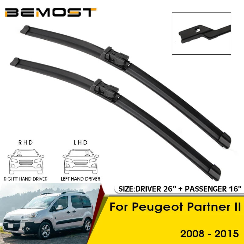 Car Wiper Blades For Peugeot Partner II 2008-2015 Windshield Windscreen Front Window Blades 26