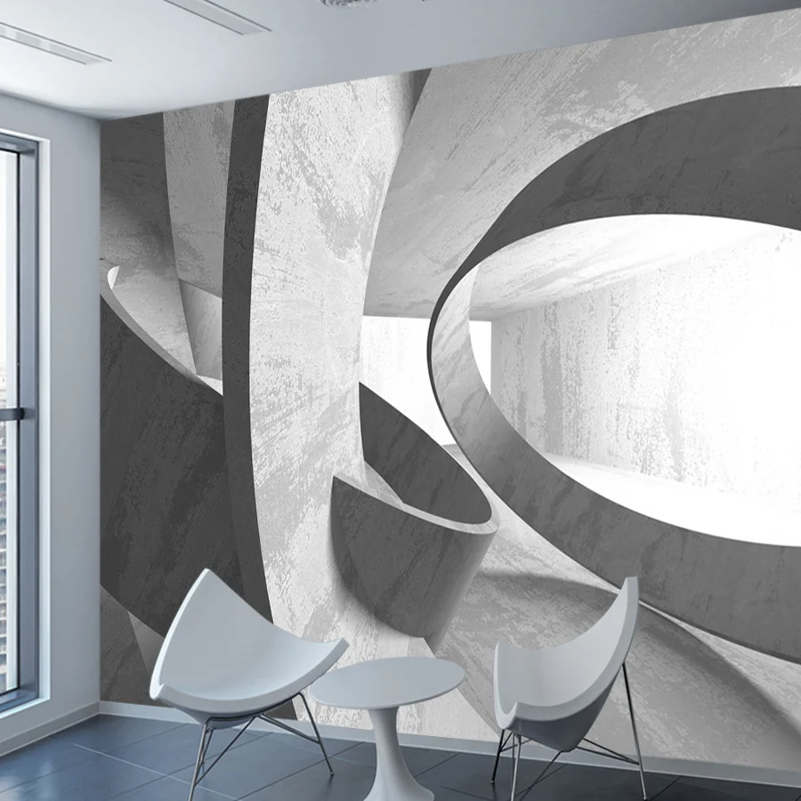 Modern Custom Self Adhesive Wallpapers for Living Room Bedroom Contact Wall Papers Home Decor Dark Concrete Furniture TV Murals