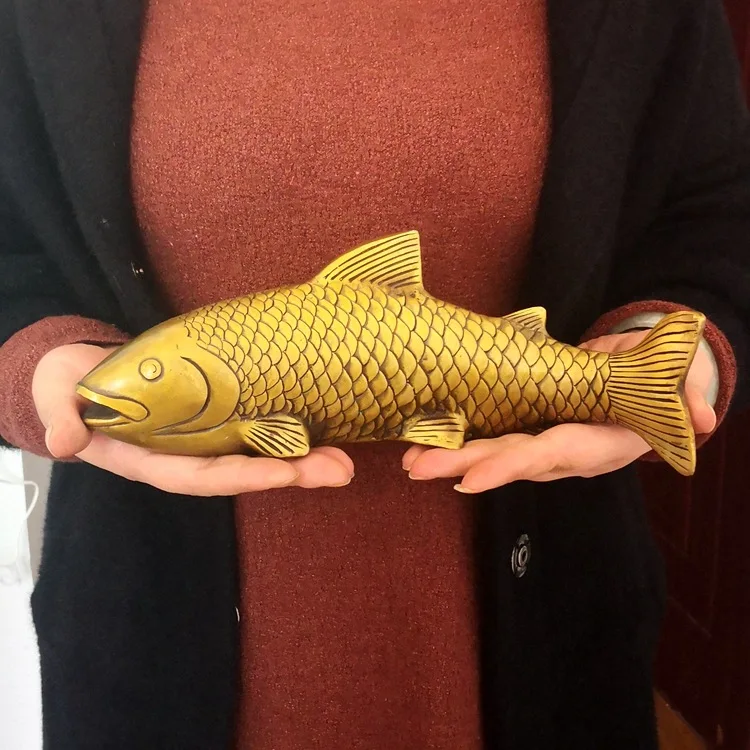 

Copper carp, brass handicrafts, living room, study, soft decorations, copper gold dragon fish, one piece for distribution