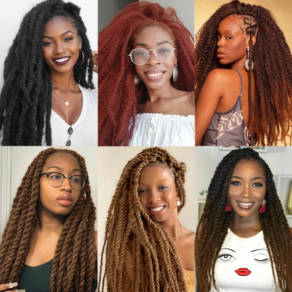 Marley Draait Haar Vlechten 18 Inch Marley Meche Afro Twist Kinky Gehaakt Vlechten Haar Synthetische Hair Extensions Voor Vrouwen Kinderen