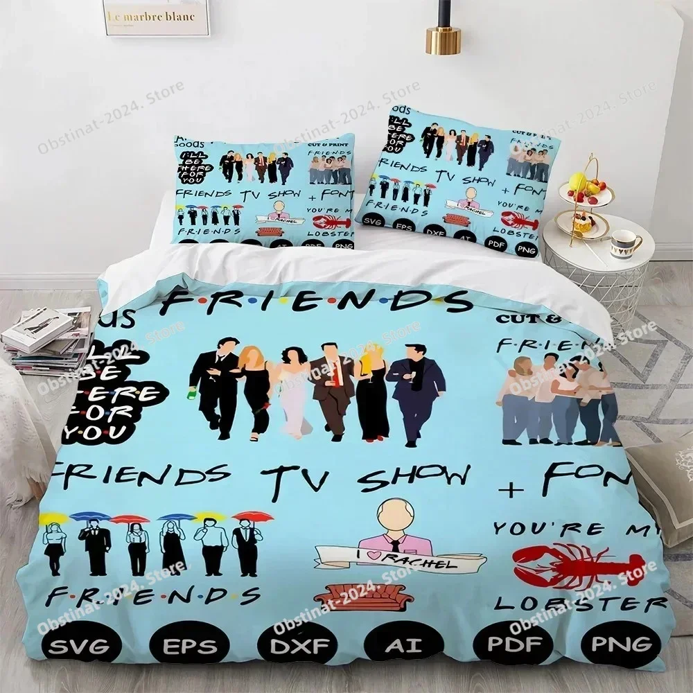 2025 Friends TV Show Bedding Set Duvet Cover Full Queen King Size Pillowcase Bed Printed Bed Set Aldult Kid Bedroom Single Twin
