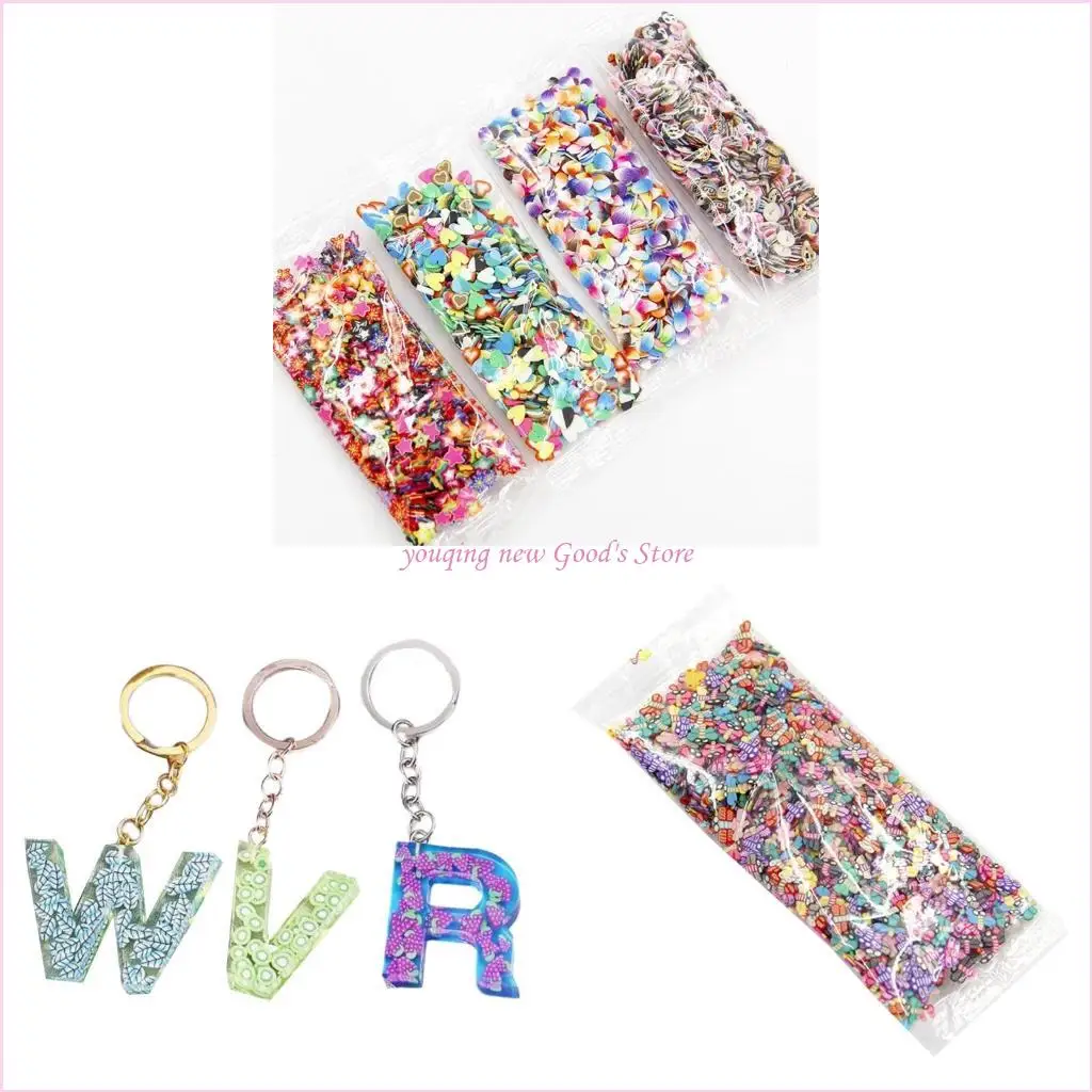 

57QA 1000Pcs/Pack Clay Resin Fillings 3D Tiny Mixed Shapes Animal Love Heart