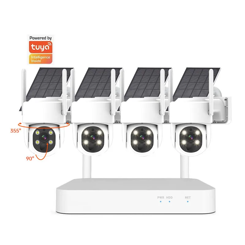 

Solar Battery Camera Tuya NVR Kit PIR Motion WiFi Wireless Outdoor 4MP HD CCTV System Security IP Camera Solar