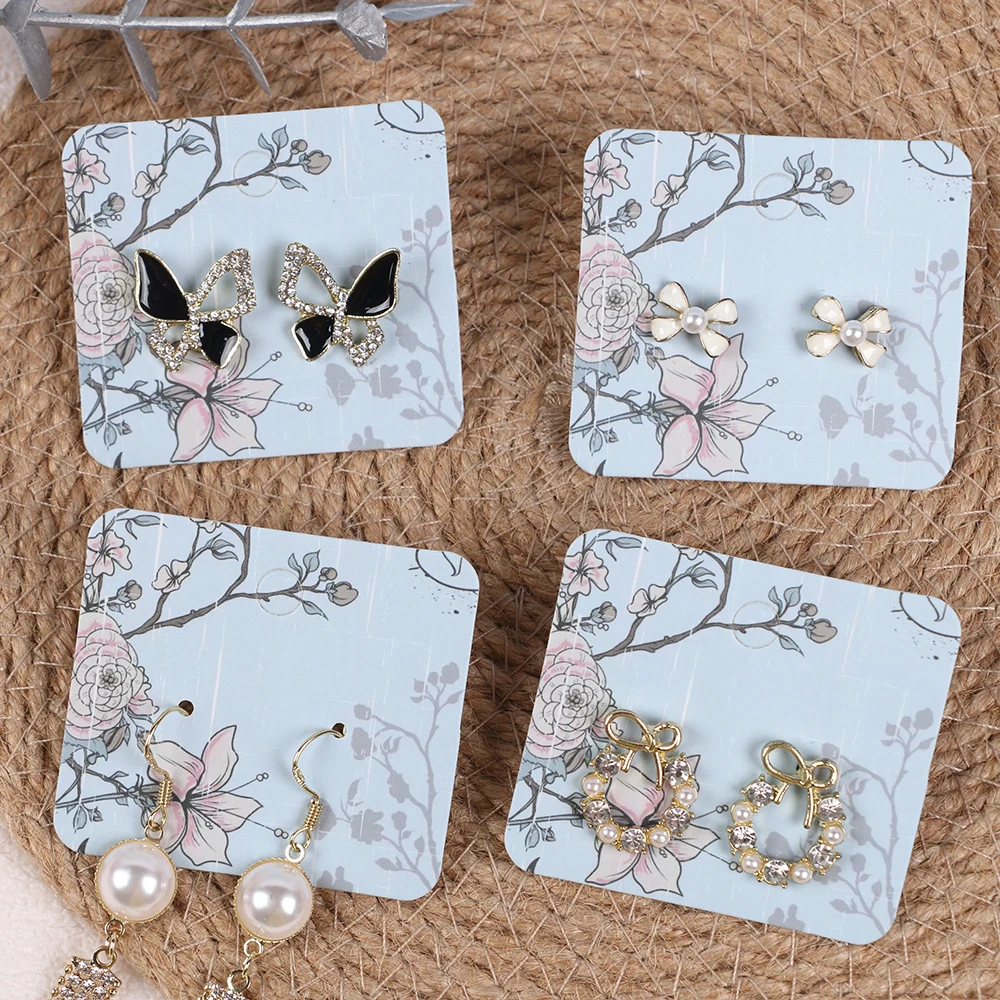 10/50/100Pcs Floral Earring Display Cards Jewelry Display Hanging Card Hang Tags for Selling Small Busines