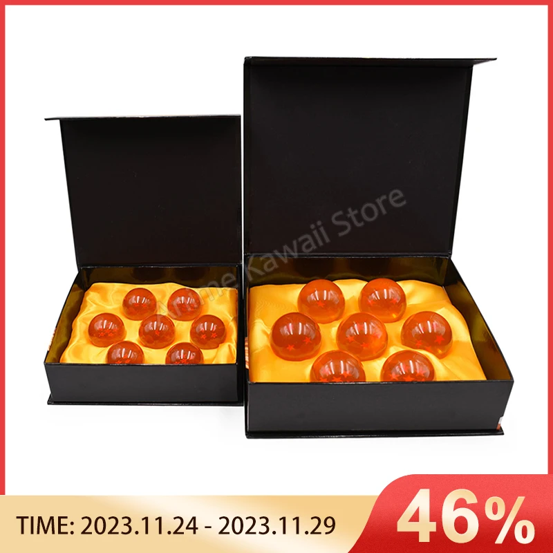 

7pcs/set Dragon Ball Z Figure 1-7 Stars Crystal Balls 3.5cm 4.5cm 5.7cm Ball Box Packaged Complete Set Ball Toys Halloween Gifts