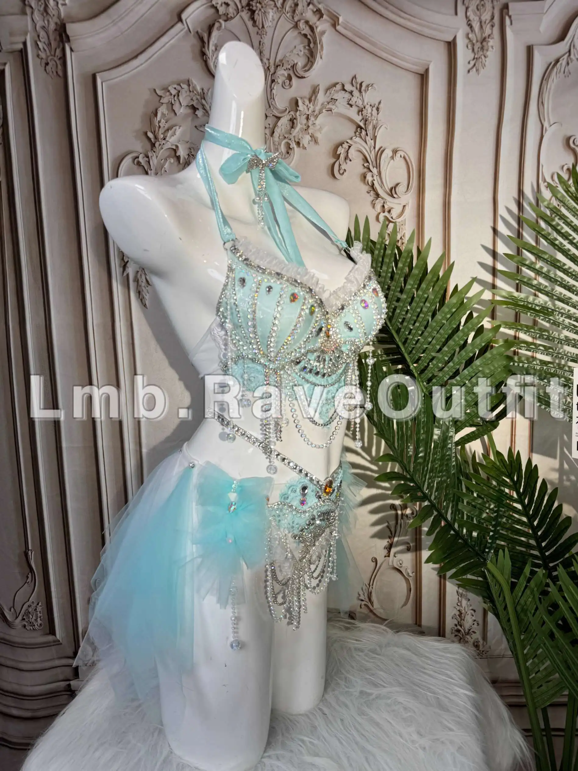 Lolita Girl Japanese Mermaid Style Swimsuit Cute Blue Fairy Costume Women Sea Dreamy Swimwear Ballet Bikinis Princess Cosplay