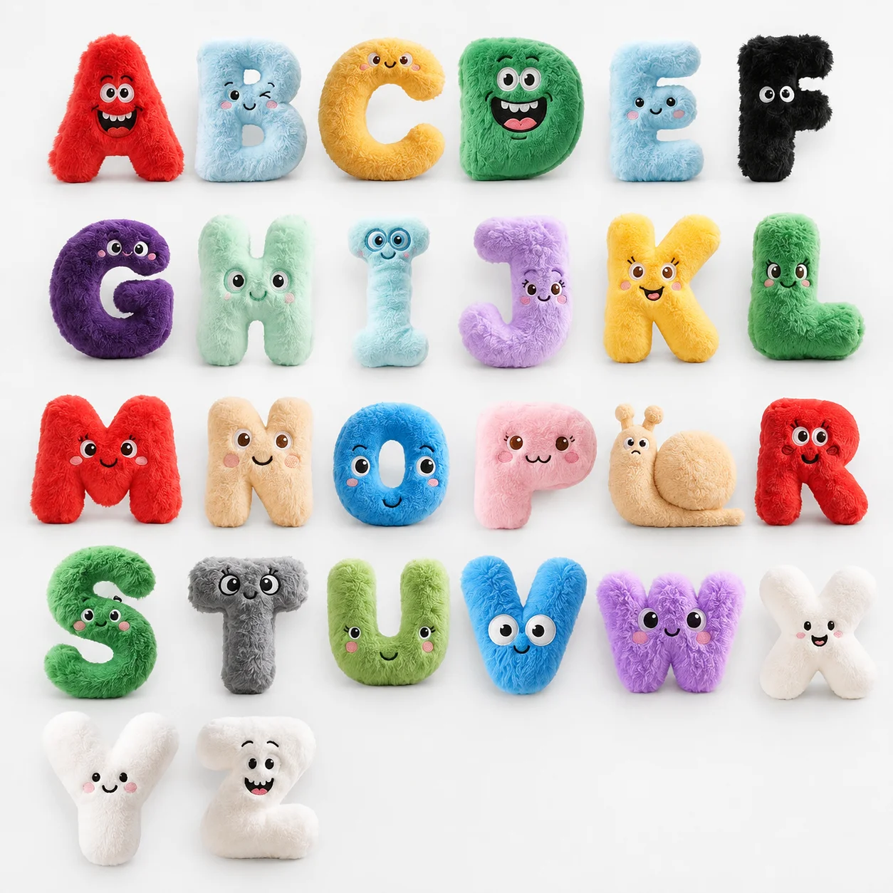 26Pcs A-Z Alphabet Plush Toys Set Educational Learning Letters Stuffed Dolls Early Learning Toy Birthday Gift