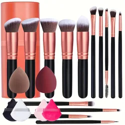 Juego de brochas de maquillaje suaves y esponjosas para mujer, 8/16 piezas, para Base, colorete, polvo suelto, sombra de ojos