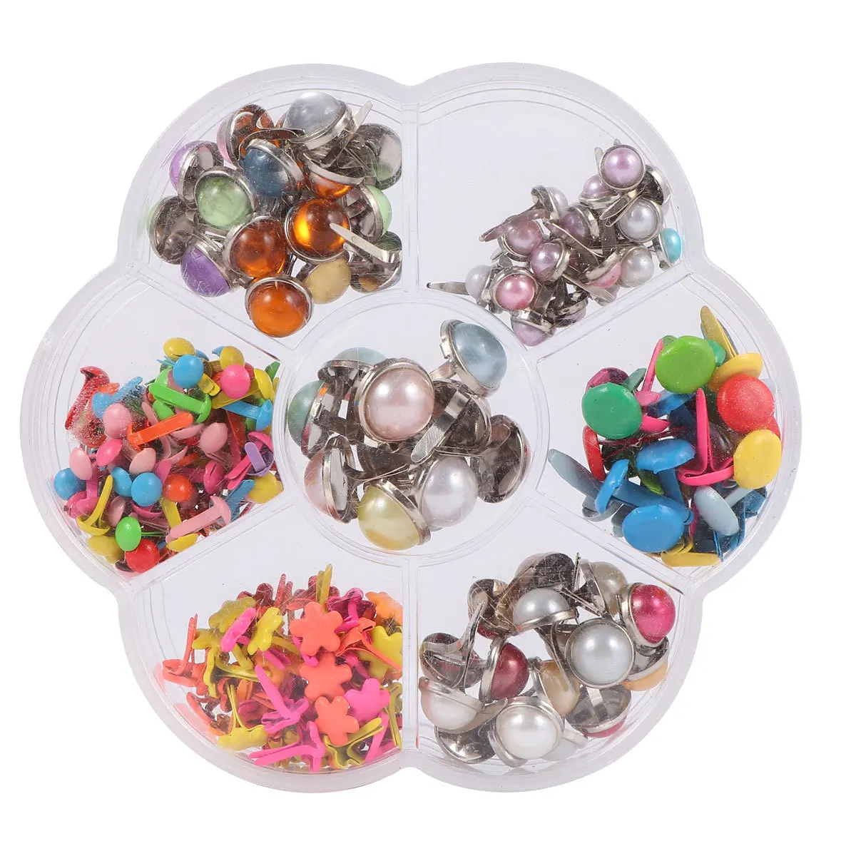 

6-12mm Mixed Metal Mini Colorful Brads DIY Craft for Kids Handmade Projects Round Design Non Fading Easy to Use Safe Material