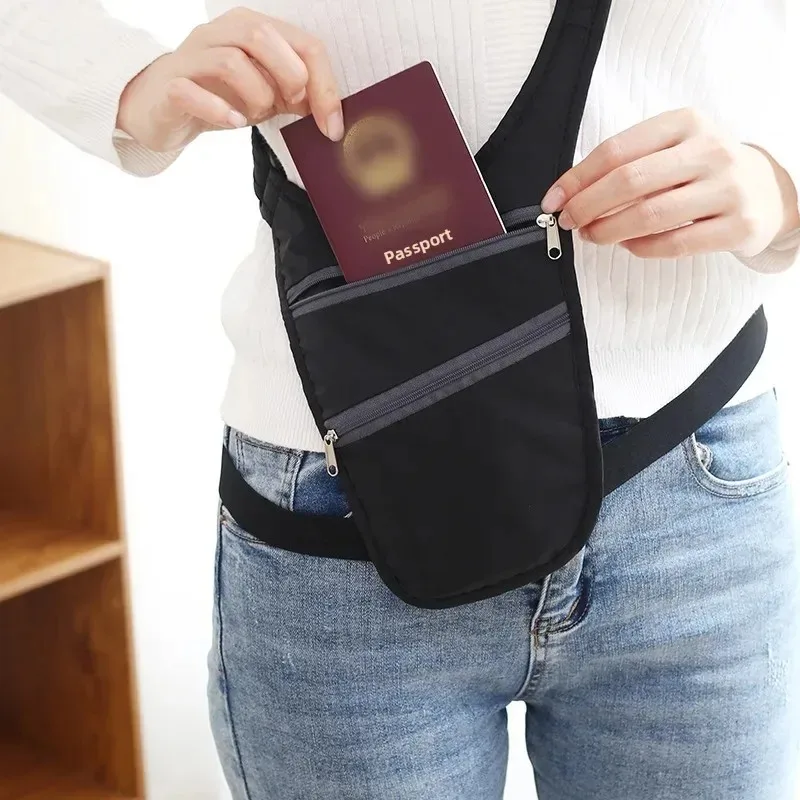 

Comfortable Breathable Slim Travel Document Wallet Passport Holder Mobile Phone Waist Bag Luggage for International Trips