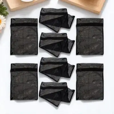 

8 Pcs Black Laundry Washing Bags Mesh Delicate Underwear Travel Bra Lingerie Clothes ganizer Storage Bag For Small