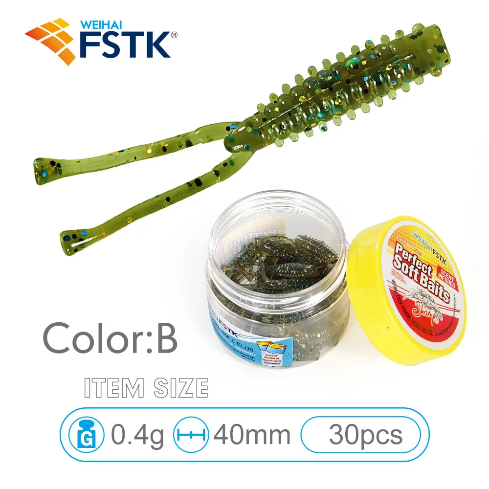 FSTK Artificial Fishing Lures 0.4g 40mm 30pcs Wobbler Carp Fishing Soft Lures Silicone Swimbait Jigging Lure Plastic Baits Pesca