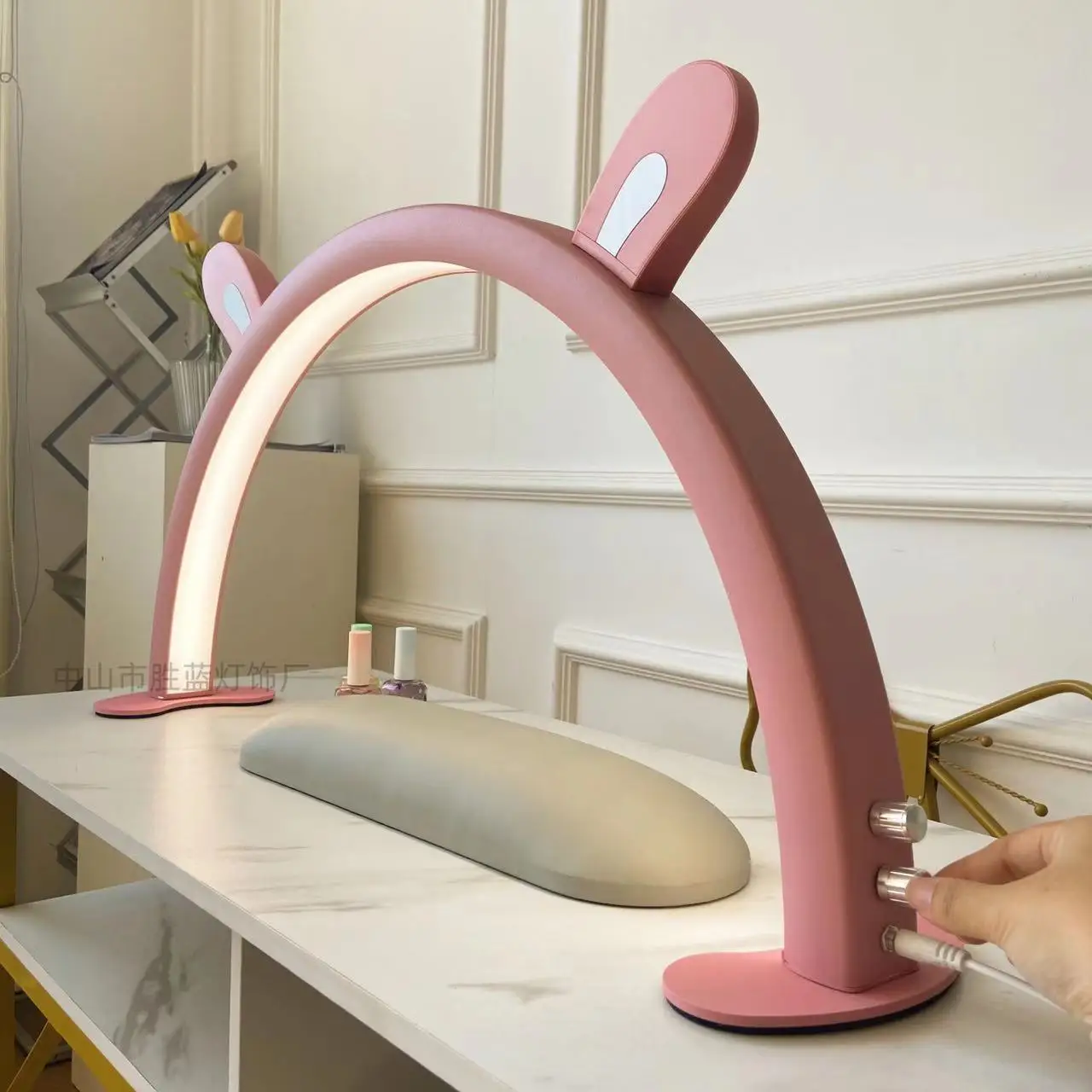 

Upgrade 45W Half-moon Nails Lamp with Rabbit Ears Half Moon Nail Lamp for Nail Salon