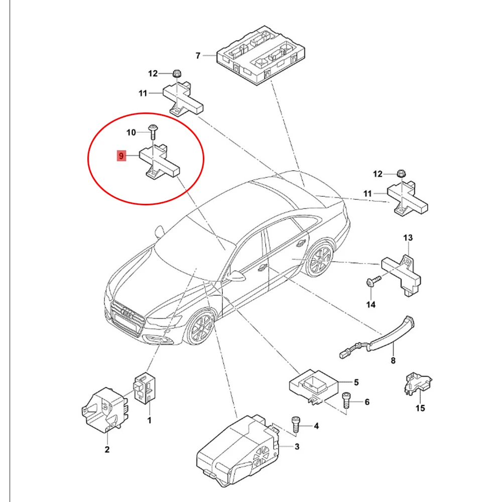 Bezkluczykowy dostęp do pojazdu antena czujnik detektora dla AUDI A4 ALLROAD A5 A6 A7 A8 OEM 8 k0907247