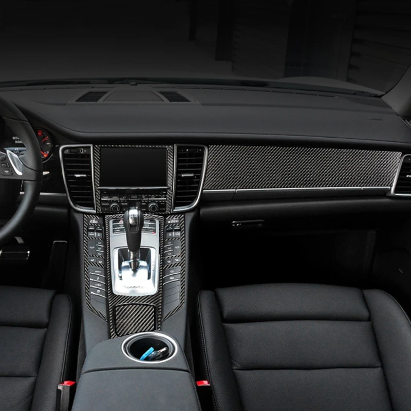 Interior Stickers Car Styling For Porsche Panamera 970 Carbon Fiber Sticker Console Gearshift Frame Decorative Cover Trim Strips