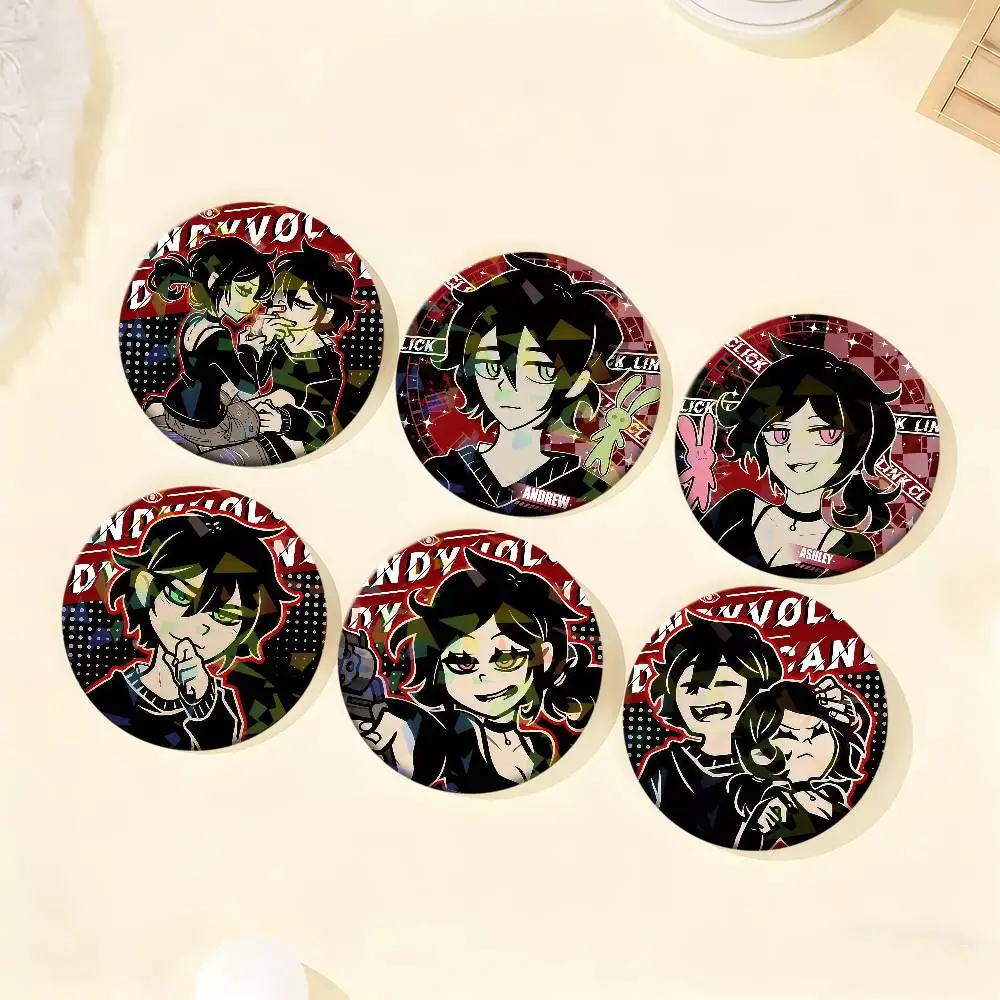 Game The C-Coffin of Andy and L-Leyley Badge Set Glass Shine Brooches Lapel Backpack Costume Gifts Decoration birthday